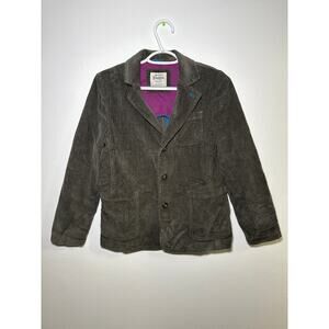 Mini Boden green corduroy elbow patch coat girls 11-12Y preppy classic city